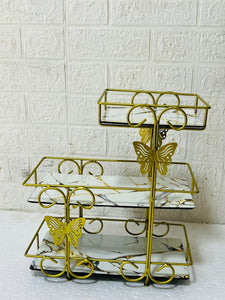 3 Layer rectangular shape Buterfly Makeup  Organizer