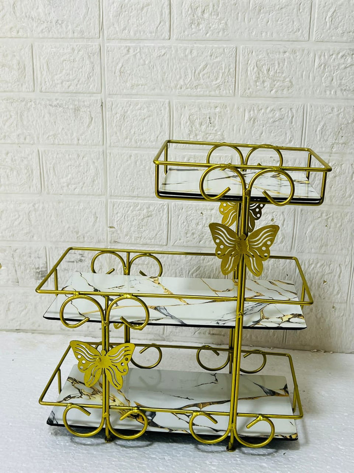 3 Layer rectangular shape Buterfly Makeup  Organizer